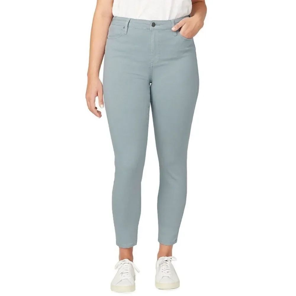 Buffalo David Bitton Light Blue Havana High Rise Soft Stretch Ankle Pant